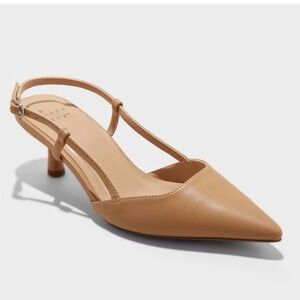 Women's Annette Slingback Kitten Heels with Memory Foam Insole - A New sz 10